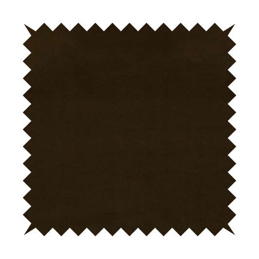 Zouk Plain Durable Velvet Brushed Cotton Effect Upholstery Fabric Cedar Brown Colour