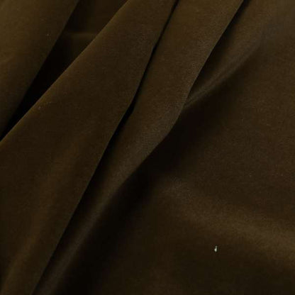 Zouk Plain Durable Velvet Brushed Cotton Effect Upholstery Fabric Cedar Brown Colour - Made To Measure Curtains