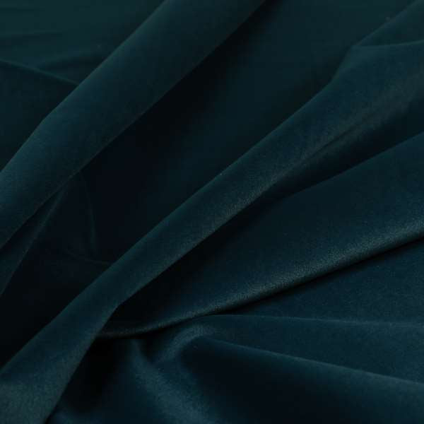 Zouk Plain Durable Velvet Brushed Cotton Effect Upholstery Fabric Denim Blue Colour - Roman Blinds