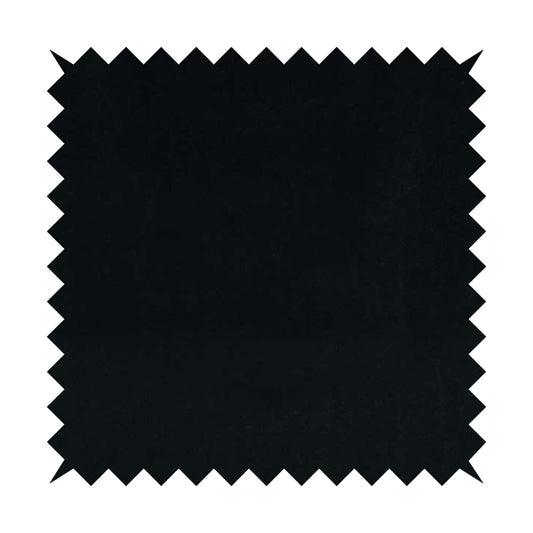 Zouk Plain Durable Velvet Brushed Cotton Effect Upholstery Fabric Jet Black Colour