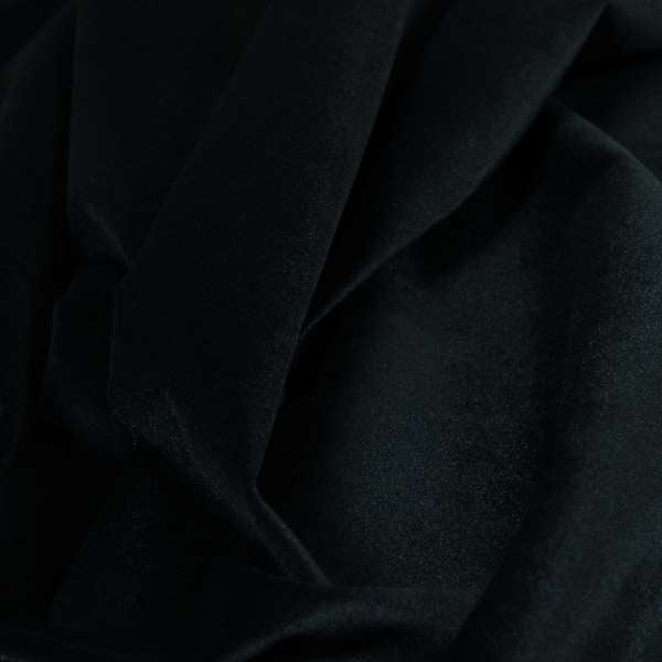 Zouk Plain Durable Velvet Brushed Cotton Effect Upholstery Fabric Jet Black Colour - Roman Blinds