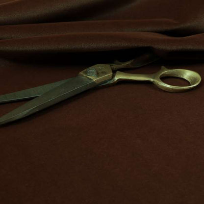 Zouk Plain Durable Velvet Brushed Cotton Effect Upholstery Fabric Cinnamon Brown Colour - Roman Blinds