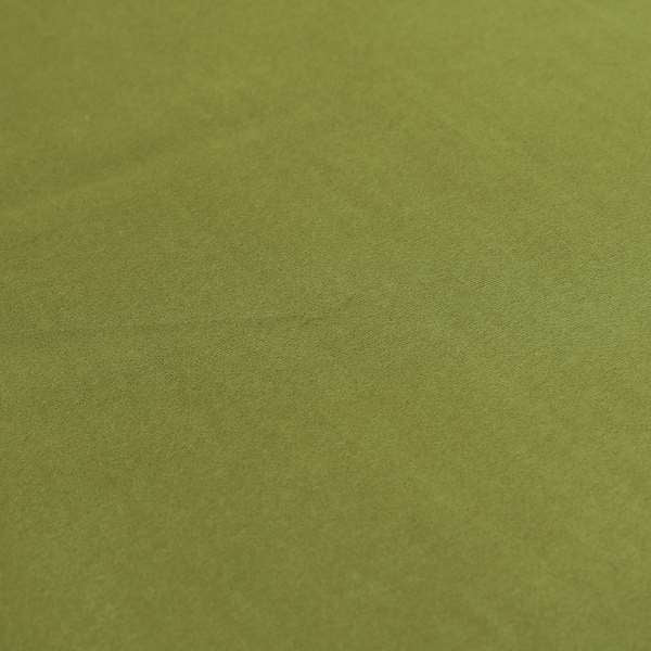 Zouk Plain Durable Velvet Brushed Cotton Effect Upholstery Fabric Pear Green Colour - Made To Measure Curtains