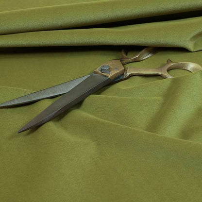 Zouk Plain Durable Velvet Brushed Cotton Effect Upholstery Fabric Pear Green Colour - Made To Measure Curtains