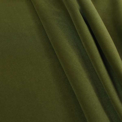 Zouk Plain Durable Velvet Brushed Cotton Effect Upholstery Fabric Juniper Green Colour - Made To Measure Curtains