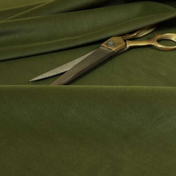 Zouk Plain Durable Velvet Brushed Cotton Effect Upholstery Fabric Juniper Green Colour - Roman Blinds