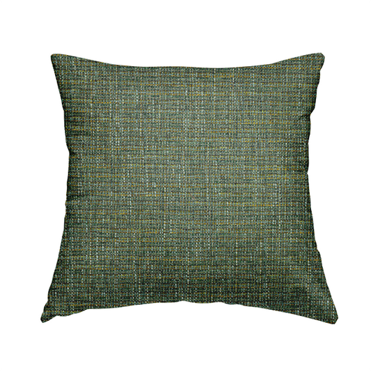 Durban Multicoloured Textured Weave Furnishing Fabric In Green Colour - Handmade Cushions