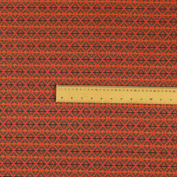 Red Grey Purple Orange Colour Medallion Uniformed Pattern Upholstery Fabric JO-1171 - Roman Blinds